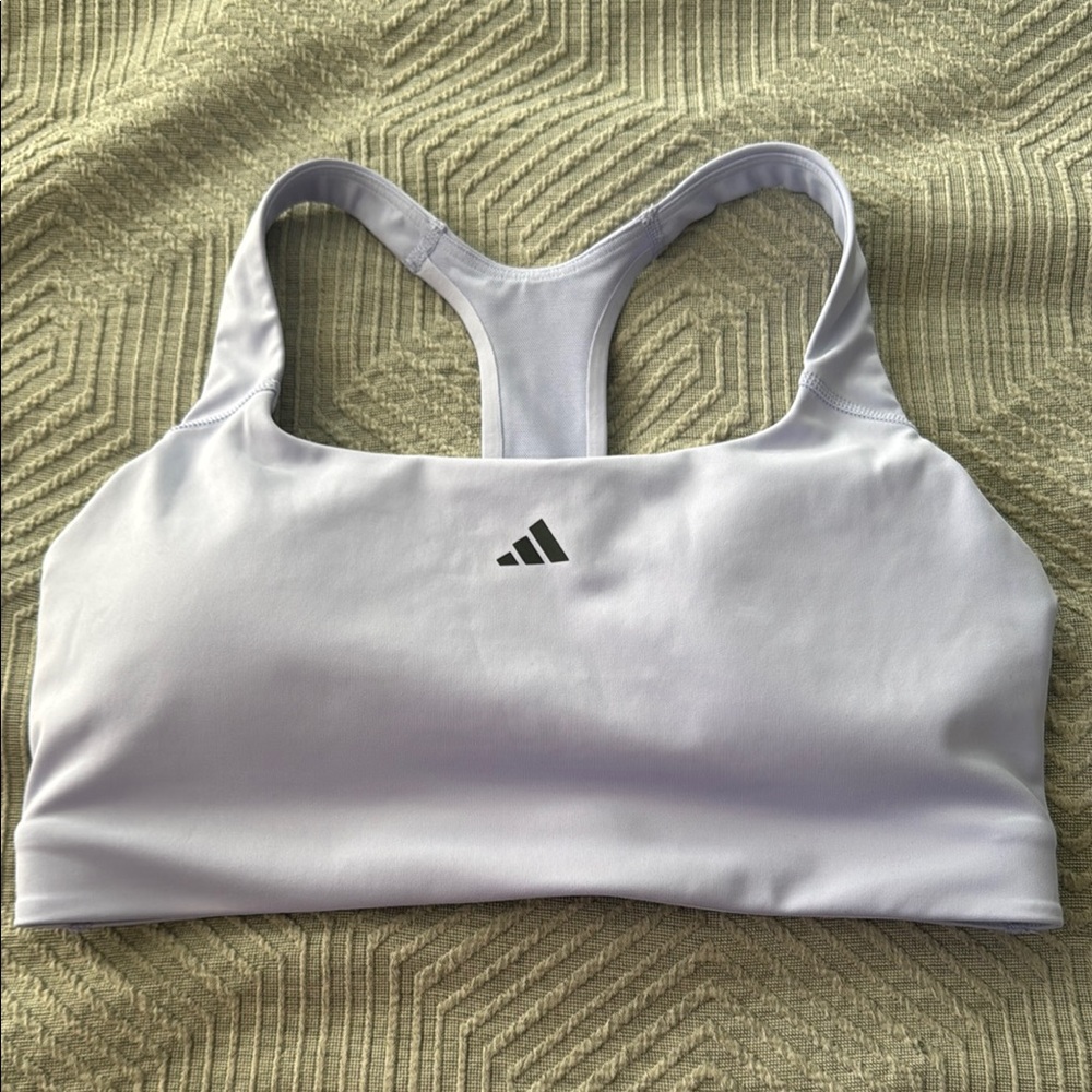 adidas Purple Sports Bra with Compression Fit and Racerback Design